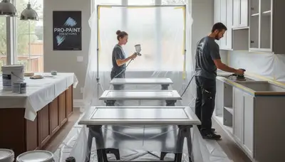 Cabinet painting service in Glendale, AZ for durable kitchen and bathroom cabinet refinishing