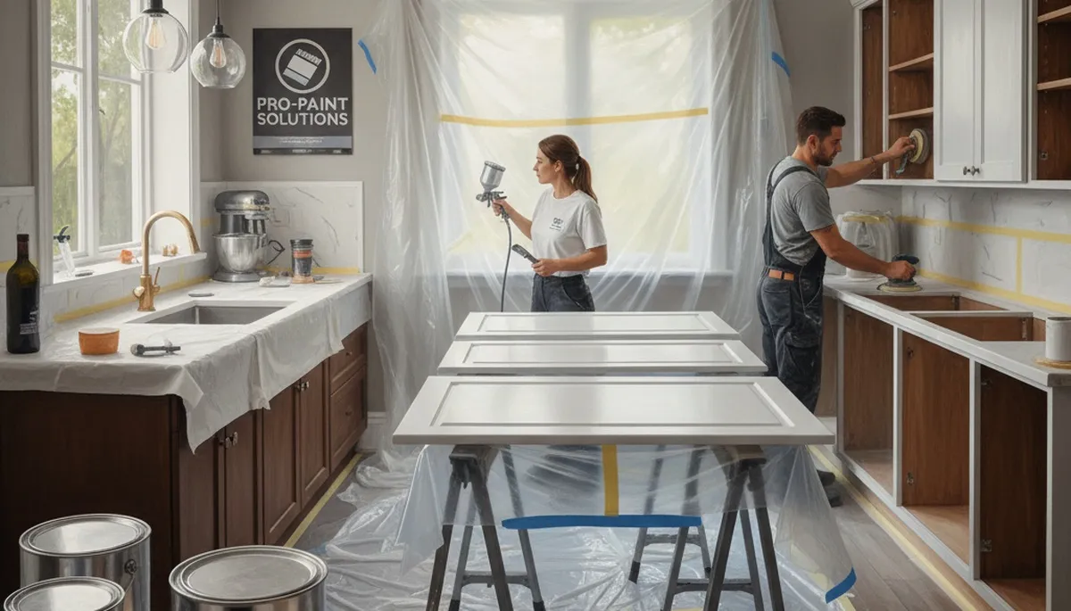 Cabinet painting service in Glendale, AZ for durable kitchen and bathroom cabinet upgrades