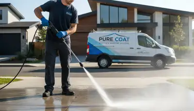 Concrete pressure cleaning in Glendale, AZ for driveways, patios, and walkways by Glendale Paint Pros