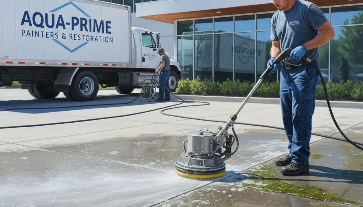 Concrete pressure cleaning in Glendale, AZ for driveways, patios, and walkways