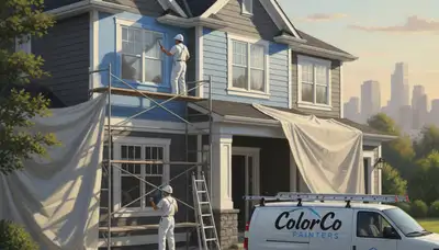 House painting crew in Glendale, AZ applying durable exterior paint to a home